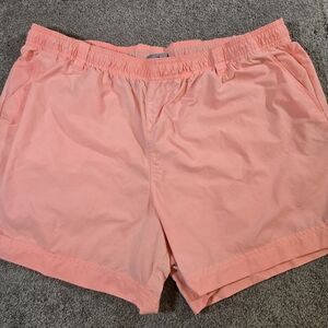 Columbia PFG Mens Shorts XL Peach Omni-Shade Perform Fishing Zip Pocket